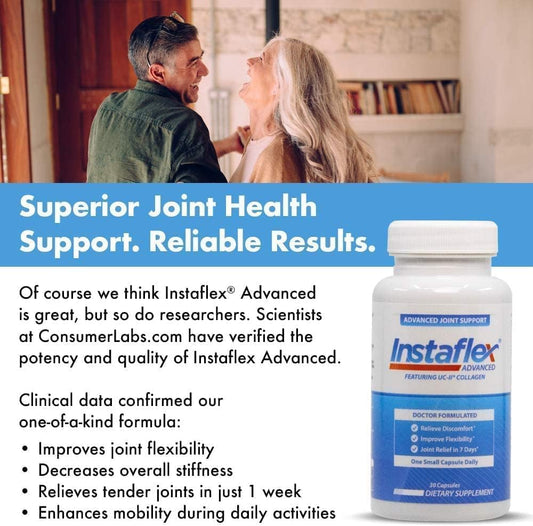 Instaflex Advanced Joint Support Supplement - Turmeric, Resveratrol, Boswellia Serrata Extract, BioPerine, UC-II Collagen- 30 Count