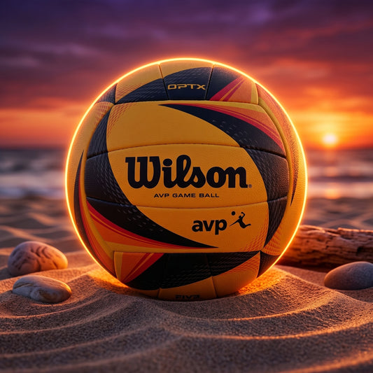 Wilson AVP OPTX Official Game Volleyball Yellow/Black Official Size Beach Volleyball