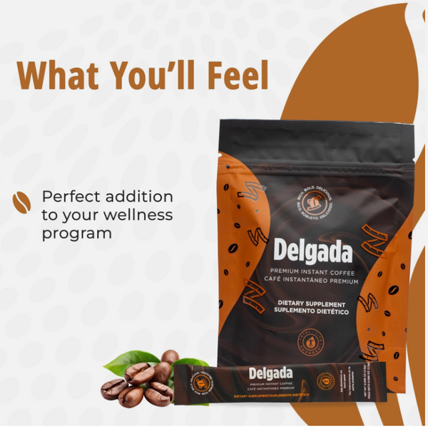Delgada Instant Coffee with Garcinia Cambogia & Ganoderma | Premium Weight Management Coffee