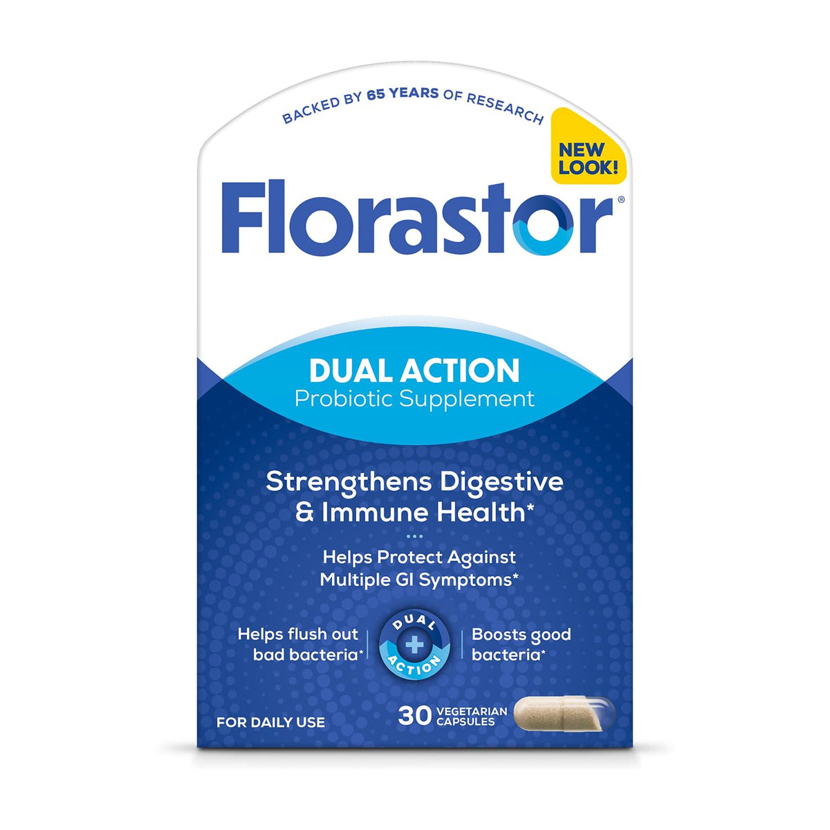 Florastor Probiotic for Digestive and Immune Health, 100 Capsules | Probiotics for Women & Men, Helps Flush Out Unwanted Bacteria, Boosts The Good with Our Unique Strain Saccharomyces Boulardii