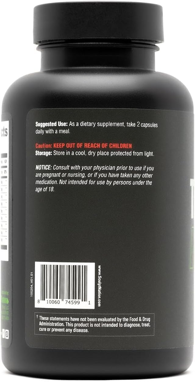 Sculpt Nation by V Shred Test Boost Max - Testosterone Supplement for Men - Tribulus Terrestris for Men - Natural Energy, Stamina, and Strength Booster - 60 Gluten Free Capsules