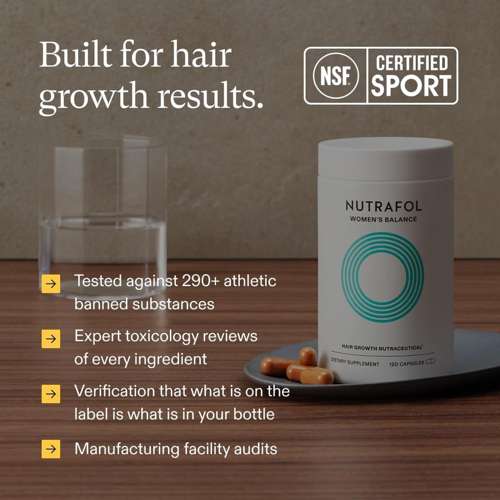 Women's Balance Hair Growth Supplements, Ages 45 and Up, Clinically Tested for Visibly Thicker Hair and Scalp Coverage, Dermatologist Recommended - 1 Month Supply