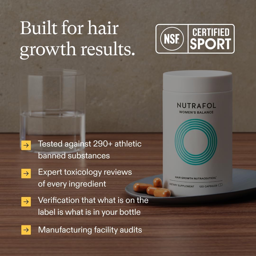 Women's Balance Hair Growth Supplements, Ages 45 and Up, Clinically Tested for Visibly Thicker Hair and Scalp Coverage, Dermatologist Recommended - 1 Month Supply
