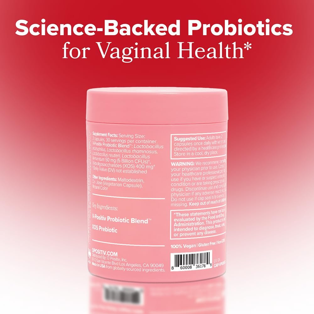 O Positiv URO Vaginal Probiotics for Women pH Balance with Prebiotics & Lactobacillus – Vaginal Health Supplement – Support Healthy Vaginal Odor & Flora, 60 Count (Pack of 1), 1 Month Supply