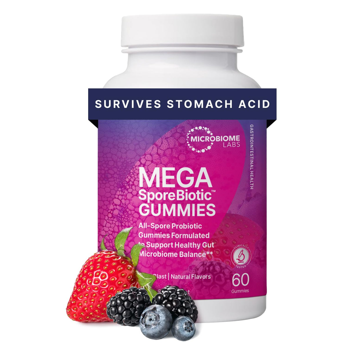 Microbiome Labs MegaSporeBiotic Probiotics for Women & Men - Spore-Based Probiotic for Gut Health & Digestive Support - Shelf-Stable, Travel-Friendly, Mens & Womens Probiotics (60 Capsules)
