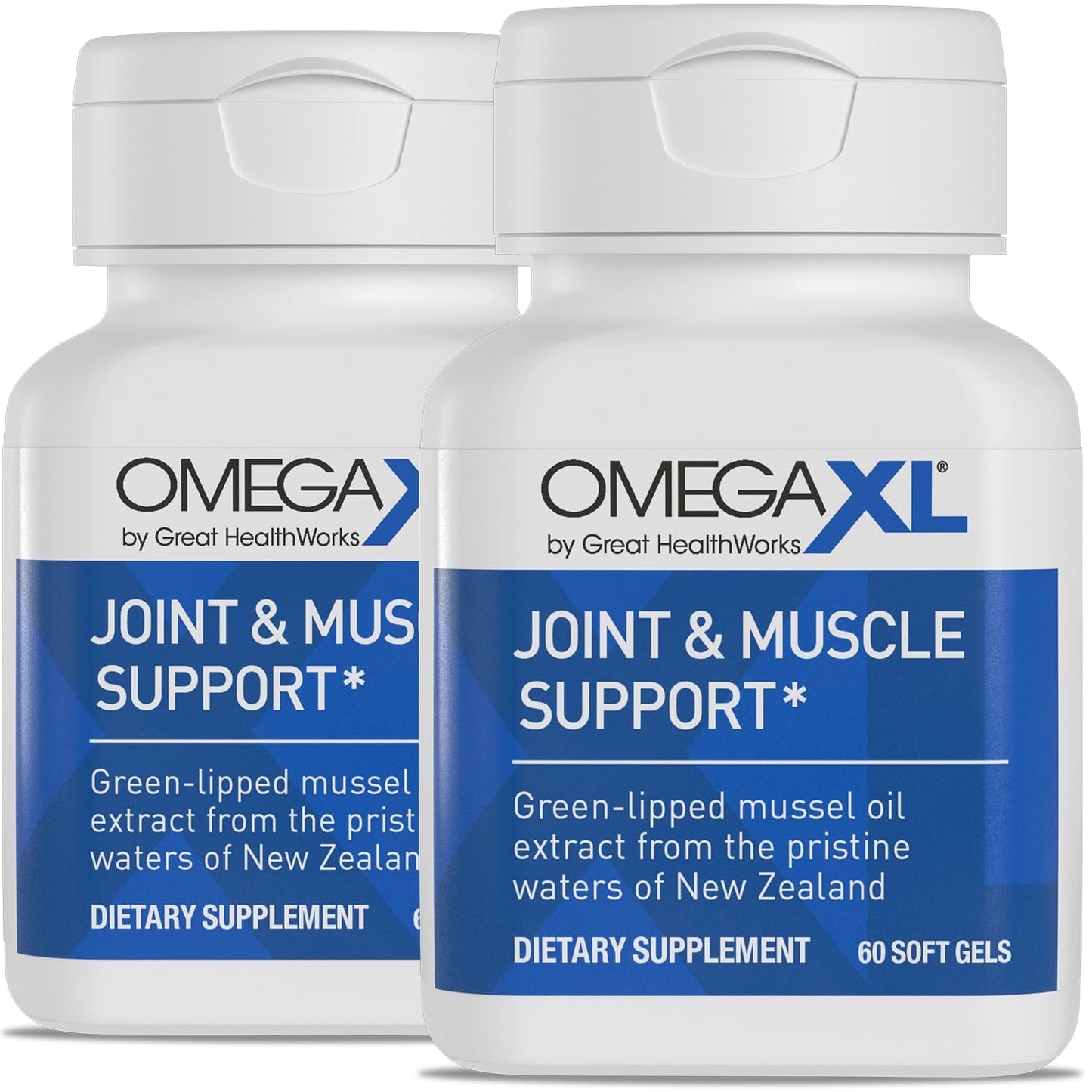 OmegaXL Joint Support Supplement, for Relief - Natural Muscle Support, Green Lipped Mussel Oil, Soft Gel Pills, Drug-Free, 60 Count