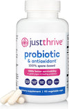 Just Thrive Probiotic & Antioxidant 100% Spore-Based Digestive Support | 90 capsules, 100% spore-based probiotic and antioxidant formula, Gluten free, Supports digestive and immune health