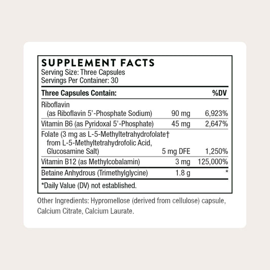 THORNE - Methyl-Guard Plus - Active Folate (5-MTHF) with Vitamins B2, B6 & B12 - Supports Methylation & Healthy Level of Homocysteine* - Gluten, Dairy & Soy-Free - 30 Servings