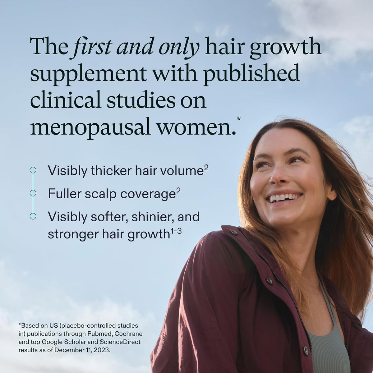 Women's Balance Hair Growth Supplements, Ages 45 and Up, Clinically Tested for Visibly Thicker Hair and Scalp Coverage, Dermatologist Recommended - 1 Month Supply