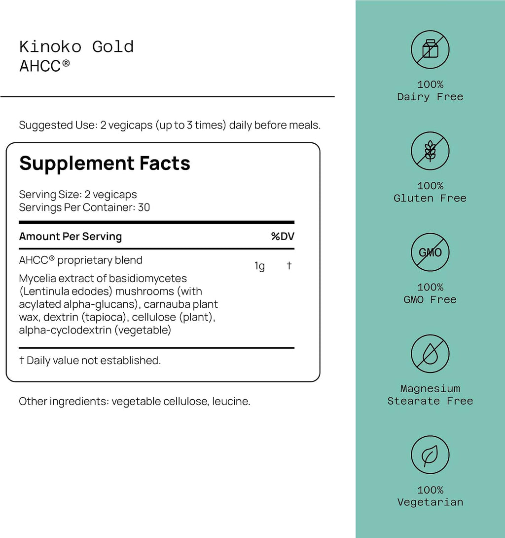 Quality of Life Kinoko Gold AHCC, 500mg - 60 caps