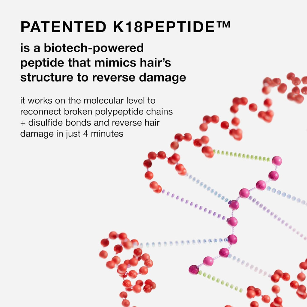 K18 Leave-In Molecular Repair Hair Mask, Patented, Lasting Repair For Dry, Frizzy, Damaged Hair, Reverse Damage In 4 Minutes From Bleach, Color, Chemical Services + Heat