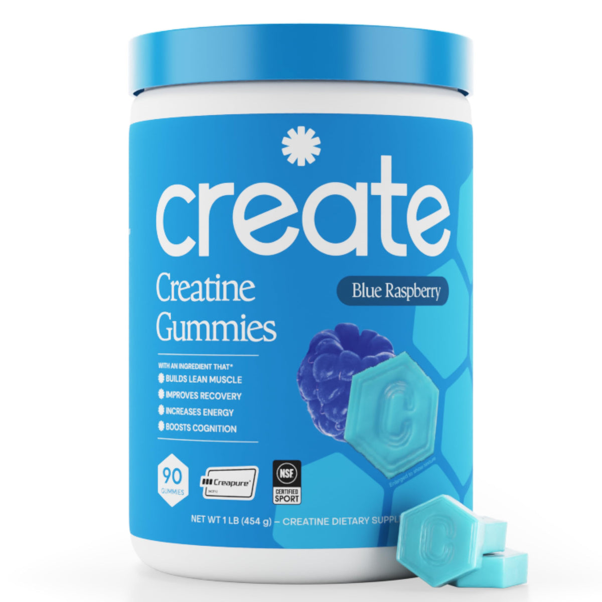Create Creatine Monohydrate Gummies for Men & Women, Boost Focus, Strength, and Endurance, Anti-Melting Formula, Vegan, Gluten-Free, Non-GMO, 1.5g of Creatine per Gummy (Watermelon)