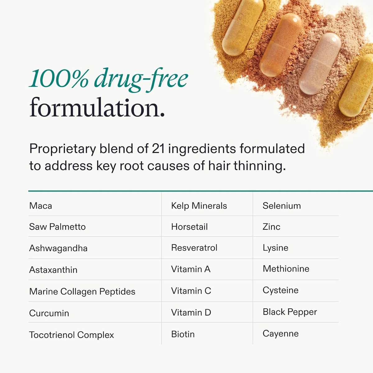Women's Balance Hair Growth Supplements, Ages 45 and Up, Clinically Tested for Visibly Thicker Hair and Scalp Coverage, Dermatologist Recommended - 1 Month Supply