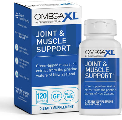 OmegaXL Joint Support Supplement, 120 Count | Green Lipped Mussel Oil, Soft Gel Pill, Natural Joint and Muscle Support Supplement, Clinically Supported, Non-GMO, Drug-Free