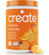 Create Creatine Monohydrate Gummies for Men & Women, Boost Focus, Strength, and Endurance, Anti-Melting Formula, Vegan, Gluten-Free, Non-GMO, 1.5g of Creatine per Gummy (Orange)