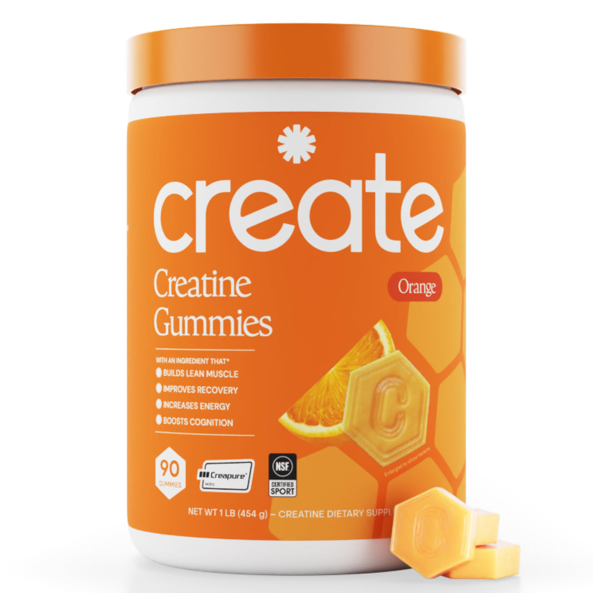 Create Creatine Monohydrate Gummies for Men & Women, Boost Focus, Strength, and Endurance, Anti-Melting Formula, Vegan, Gluten-Free, Non-GMO, 1.5g of Creatine per Gummy (Blue Raspberry)