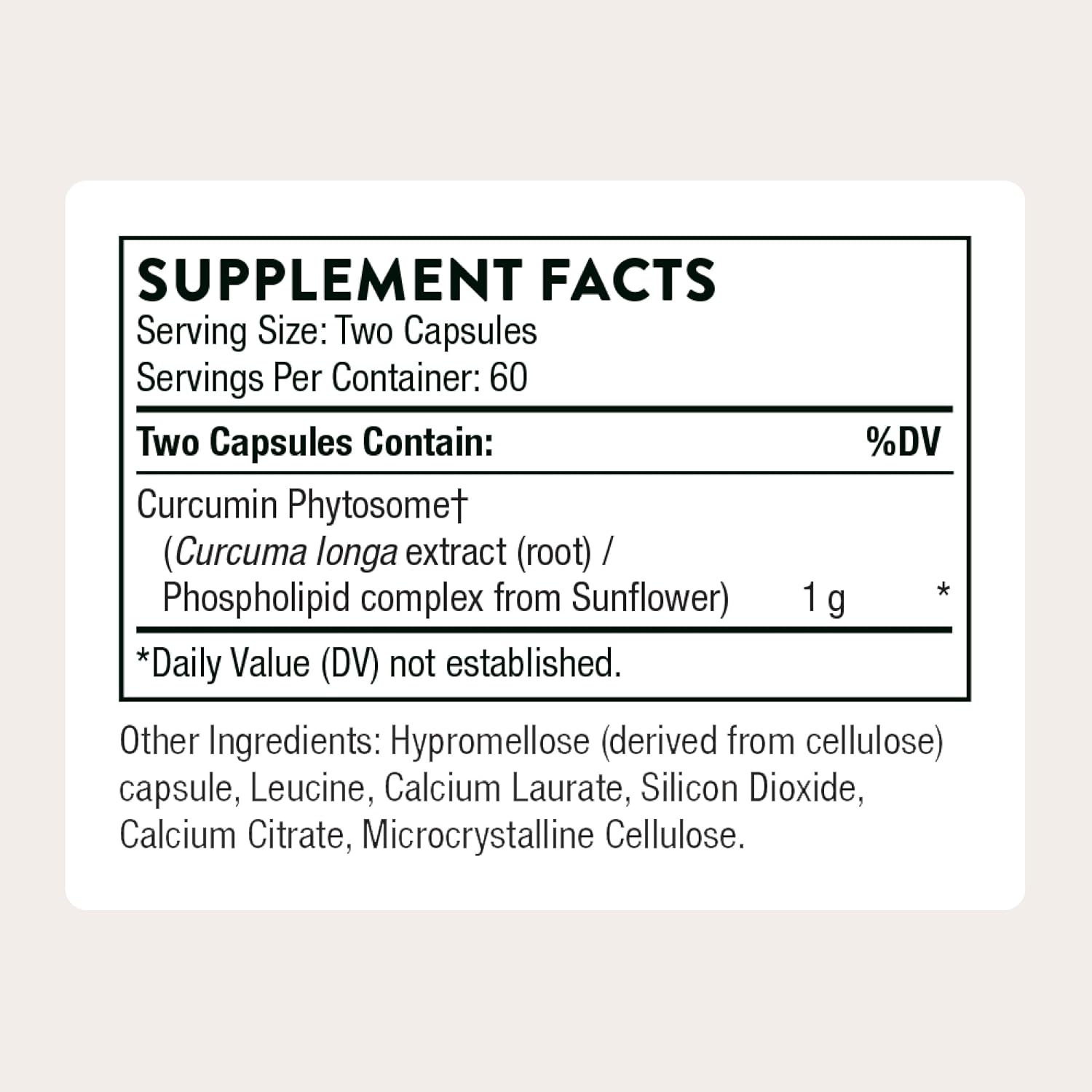 THORNE - Curcumin Phytosome 1000 mg (Meriva) - Clinically Studied, High Absorption - Supports Healthy Inflammatory Response in Joints, Muscles, GI Tract, Liver, Brain & Nerves* - 60 Servings
