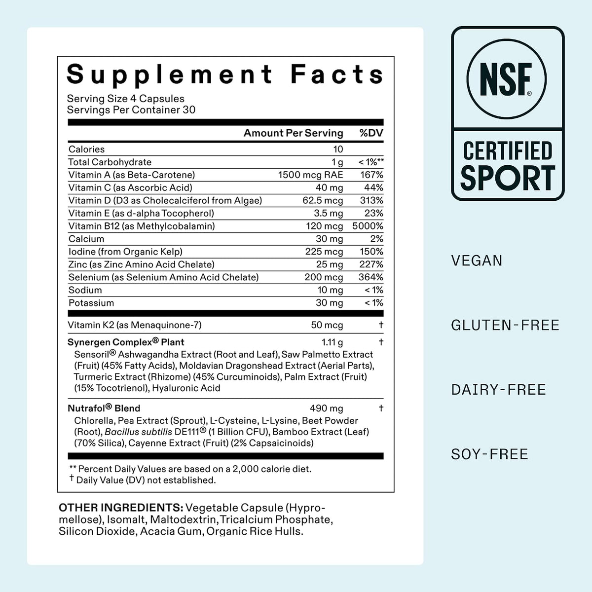 Nutrafol Women's Hair Growth Supplements, Ages 18-44, Clinically Tested for Visibly Thicker and Stronger Hair, Dermatologist Recommended - 1 Month Supply