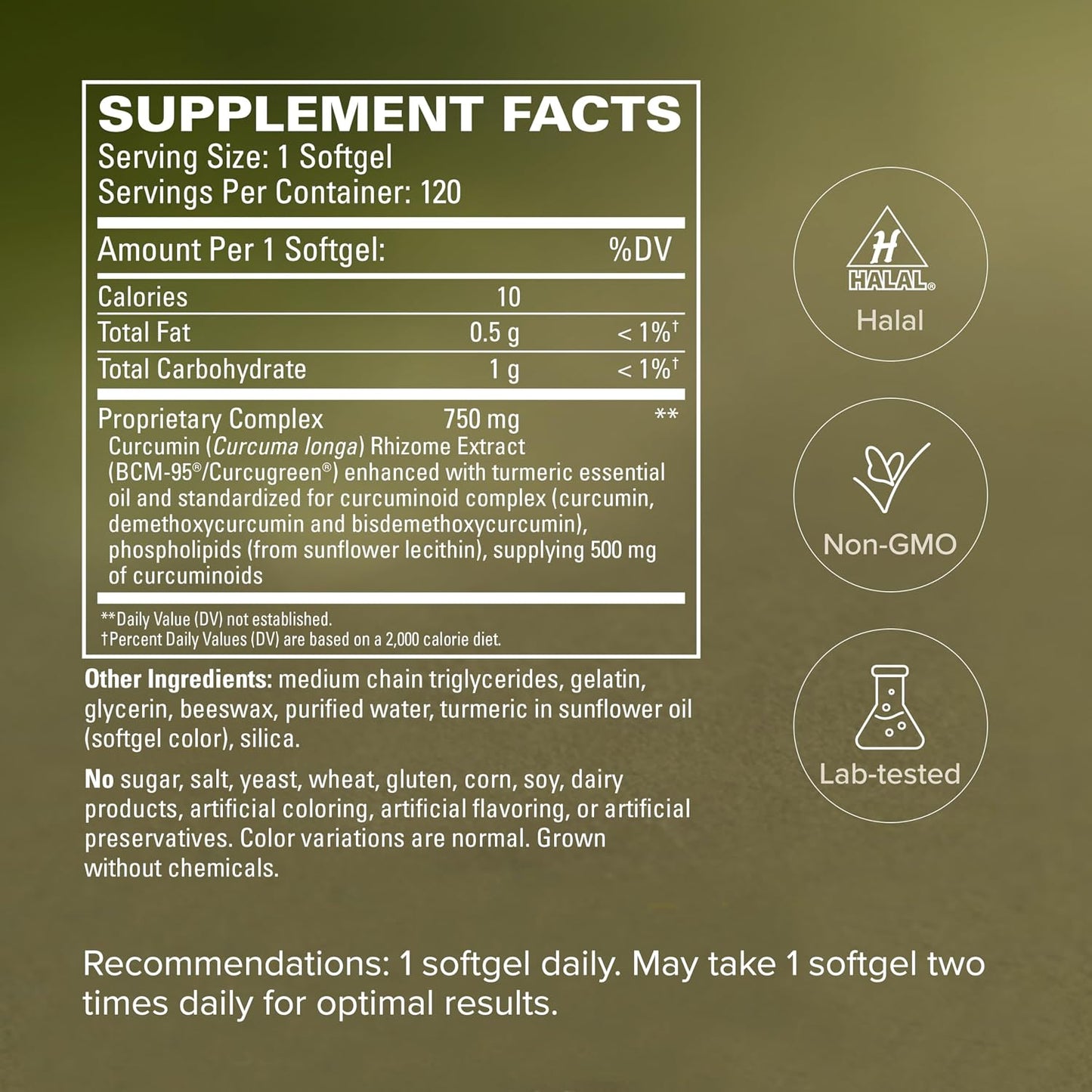 Terry Naturally CuraMed 750 mg - BCM-95 Curcumin Supplement - Brain, Heart and Liver Health Support - High-Potency Turmeric Complex - 120 Softgels