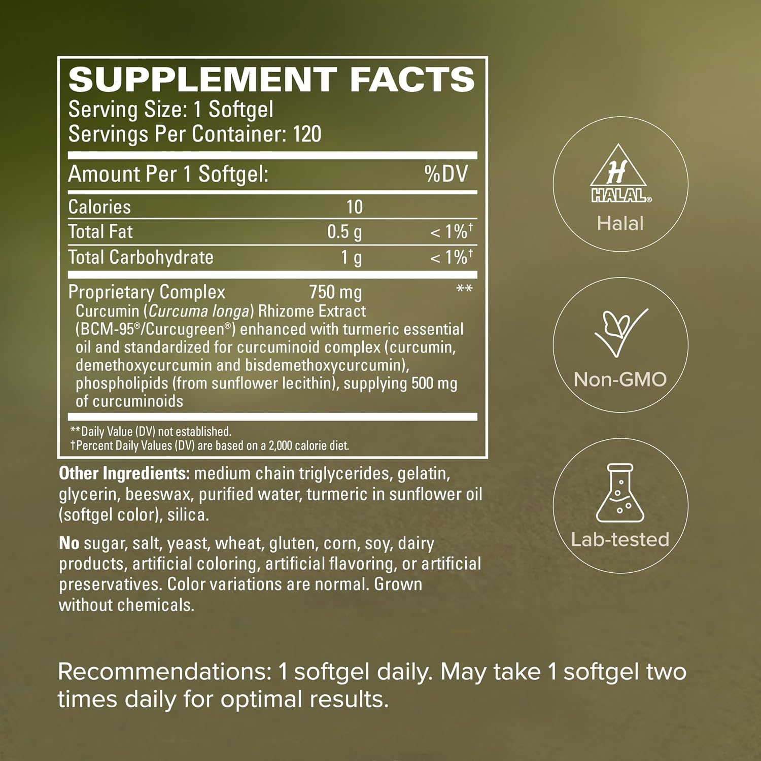 Terry Naturally CuraMed 750 mg - BCM-95 Curcumin Supplement - Brain, Heart and Liver Health Support - High-Potency Turmeric Complex - 120 Softgels