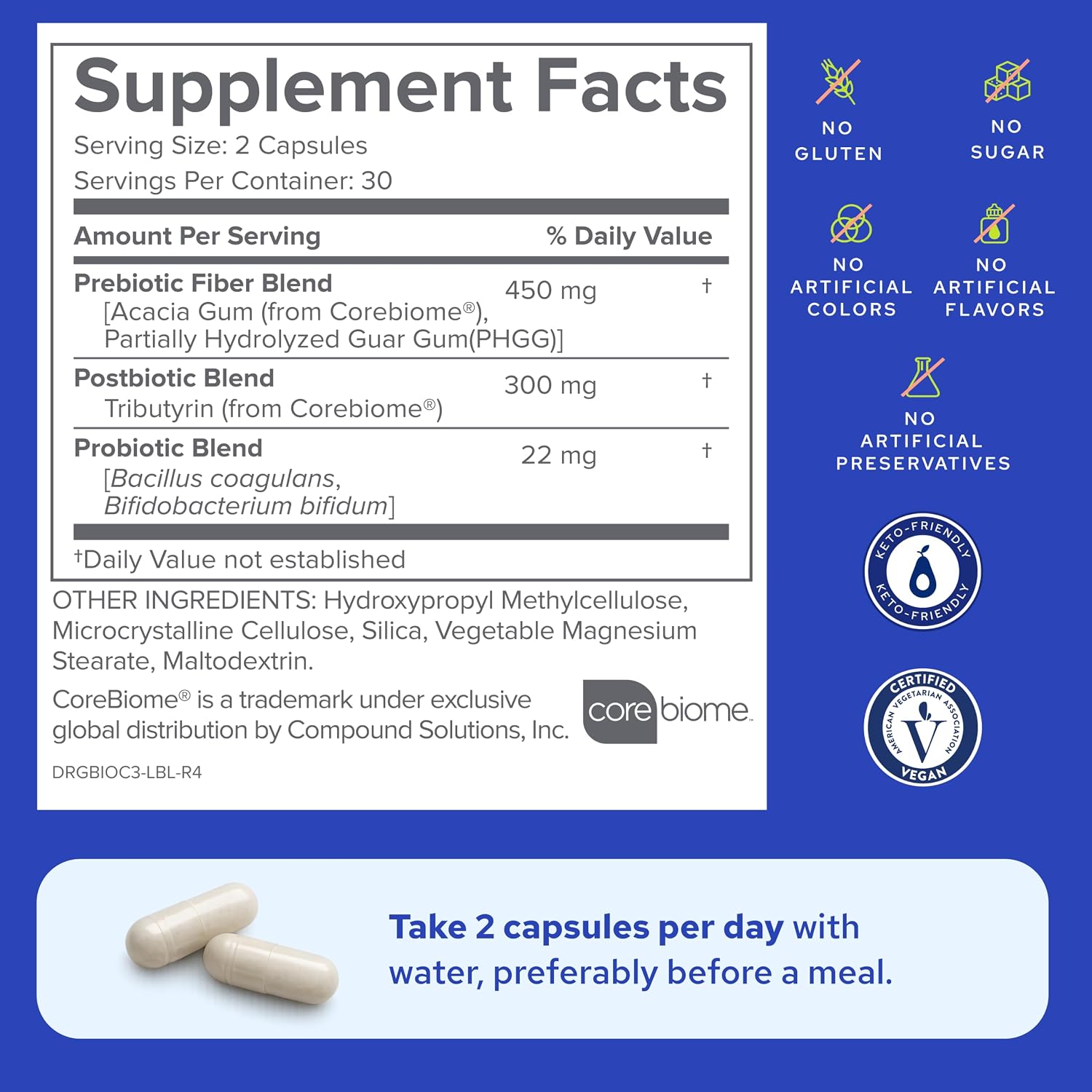 Gundry MD Bio Complete 3, 3-in-1 Probiotics, Pre & Postbiotics, 30 Servings | Certified Gluten Free, Certified Vegetarian, Supports Better Digestion, Bowel Movements & Energy, Keto Friendly, Sugar Free