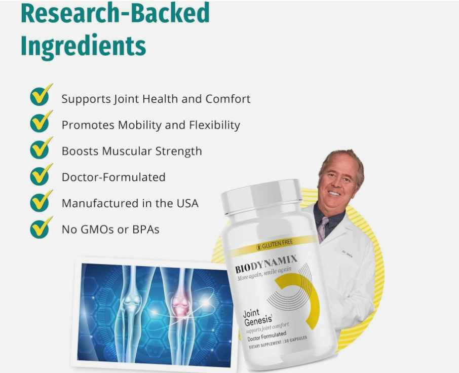 Joint Genesis BioDynamix – Advanced Joint Support Supplement | 30 Capsules | Mobility & Joint Wellness Formula