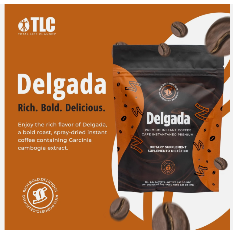 Delgada Instant Coffee with Garcinia Cambogia & Ganoderma | Premium Weight Management Coffee