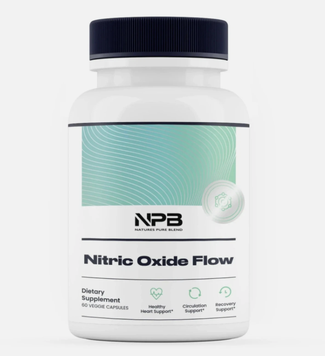 Nature's Pure Blend Nitric Oxide Flow Support Supplement | Circulation & Blood Pressure Wellness Formula